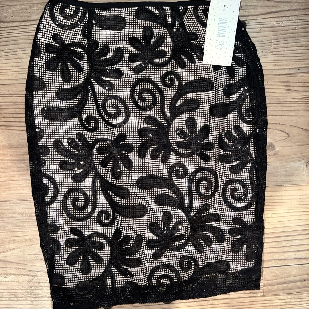 Black Sequins Skirt